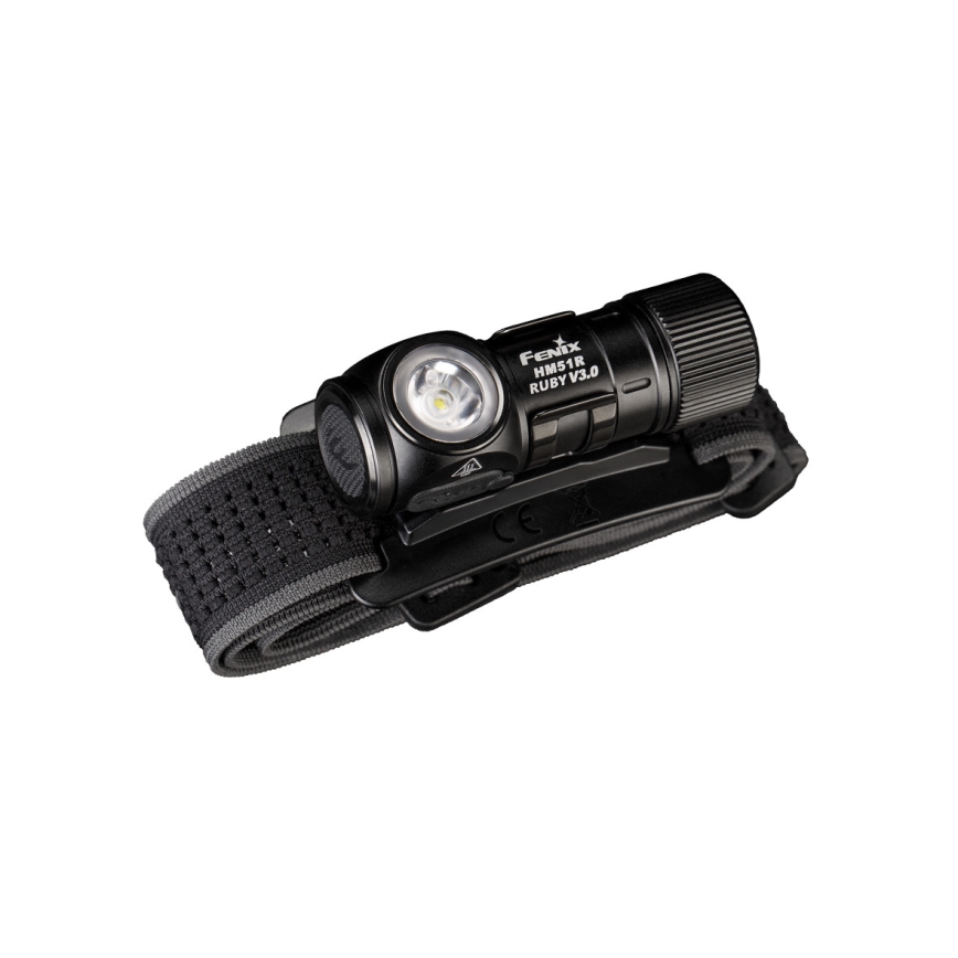 Fenix HM51RV3ABL - Dimbare oplaadbare LED-hoofdlamp LED/USB/1xCR123A 950 mAh IP68 860 lm 125 h zwart
