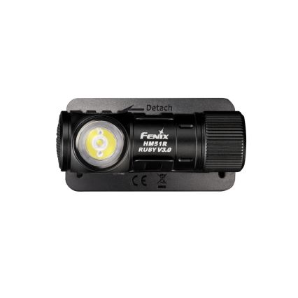 Fenix HM51RV3ABL - Lampe frontale LED rechargeable dimmable LED/USB/1xCR123A 950 mAh IP68 860 lm 125 h noire
