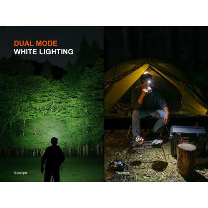 Fenix HM55RNBL - Dimbare oplaadbare LED-hoofdlamp USB/1xCR123A 1600 mAh IP68 1200 lm 141,2 h paars
