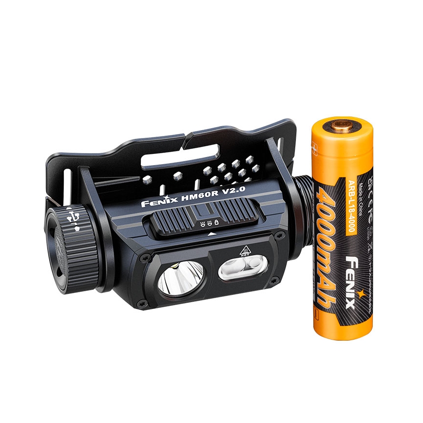 Fenix HM60RV20 - Lampe frontale LED rechargeable à intensité réglable LED/USB 4000 mAh IP68 1600 lm 292 h orange