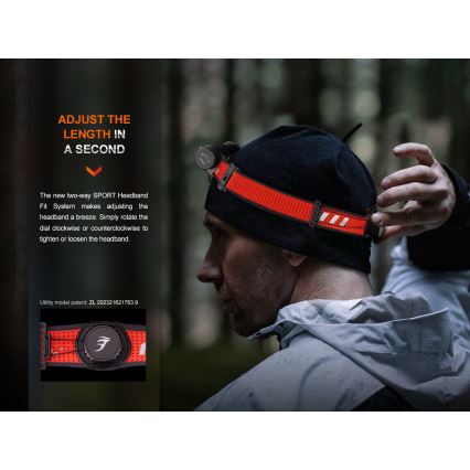 Fenix HM62TMGM - Lampe frontale rechargeable à intensité variable LED/USB IP68 1200 brillant 280 h 3400 mAh