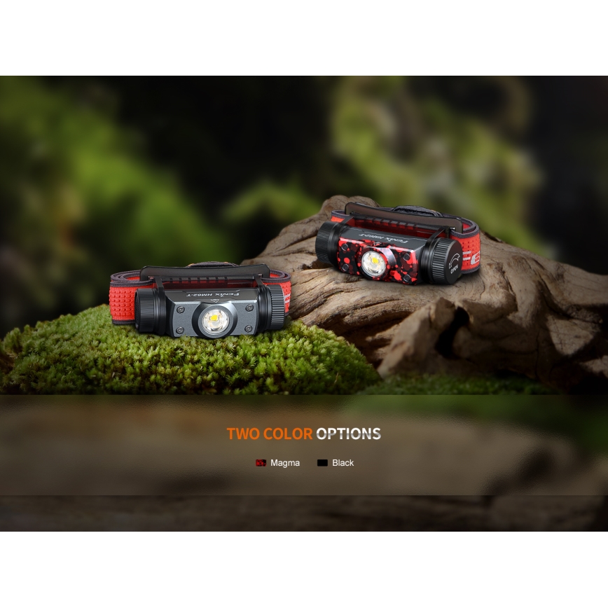 Fenix HM62TMGM - Lampe frontale rechargeable à intensité variable LED/USB IP68 1200 brillant 280 h 3400 mAh