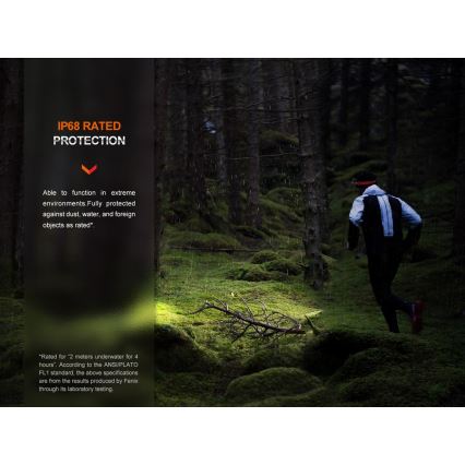 Fenix HM62TMGM - Lampe frontale rechargeable à intensité variable LED/USB IP68 1200 brillant 280 h 3400 mAh