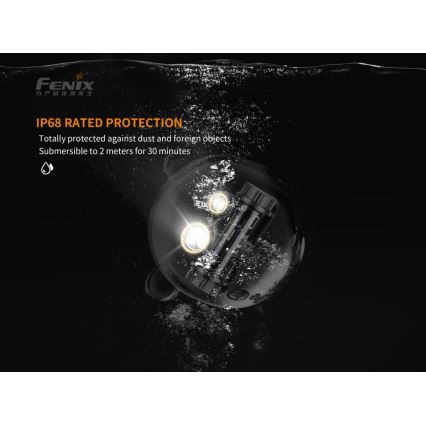 Fenix HM65R - Lampe frontale rechargeable 2xLED/2xCR123A IP68 1400 lm 300 hrs