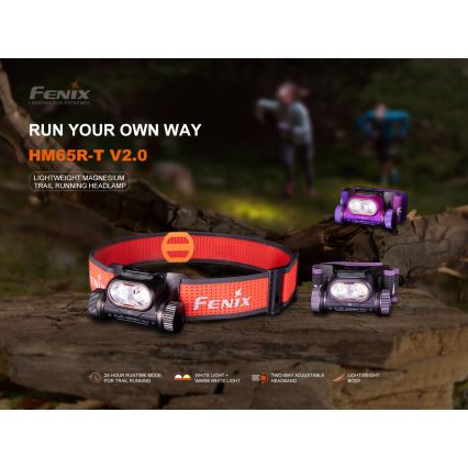 Fenix HM65RTV20BLC- LED Dimbaar oplaadbaar hoofdlamp LED/USB/2xCR123A IP68 3400 mAh zwart/oranje