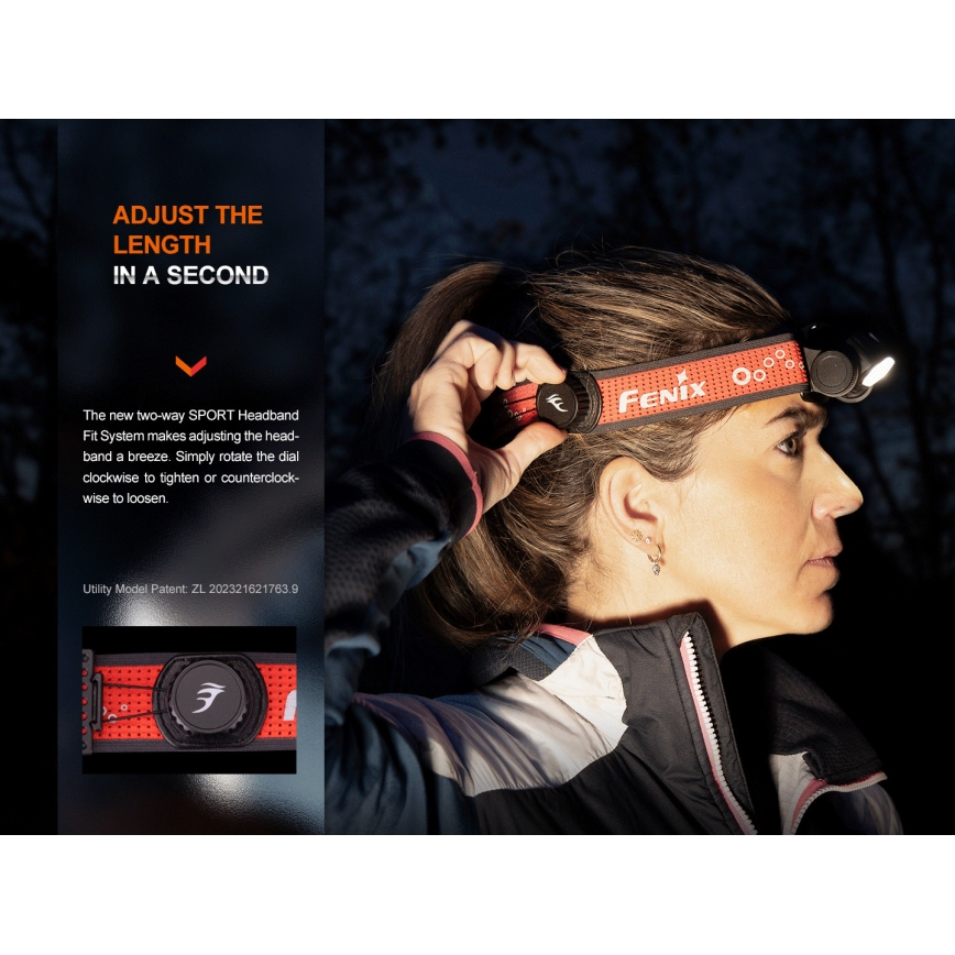 Fenix HM65RTV20BLC- LED Dimbaar oplaadbaar hoofdlamp LED/USB/2xCR123A IP68 3400 mAh zwart/oranje