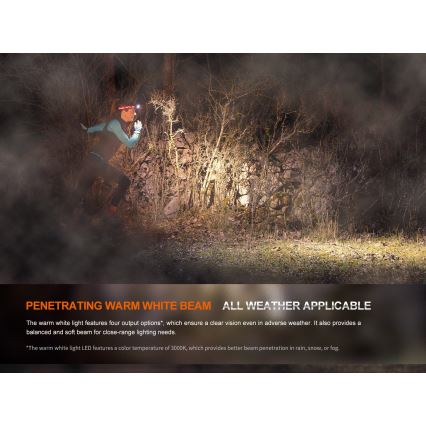 Fenix HM65RTV20BLC- LED Dimbaar oplaadbaar hoofdlamp LED/USB/2xCR123A IP68 3400 mAh zwart/oranje