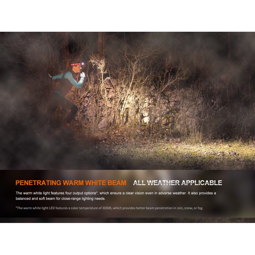 Fenix HM65RTV20BLC- LED Dimbaar oplaadbaar hoofdlamp LED/USB/2xCR123A IP68 3400 mAh zwart/oranje