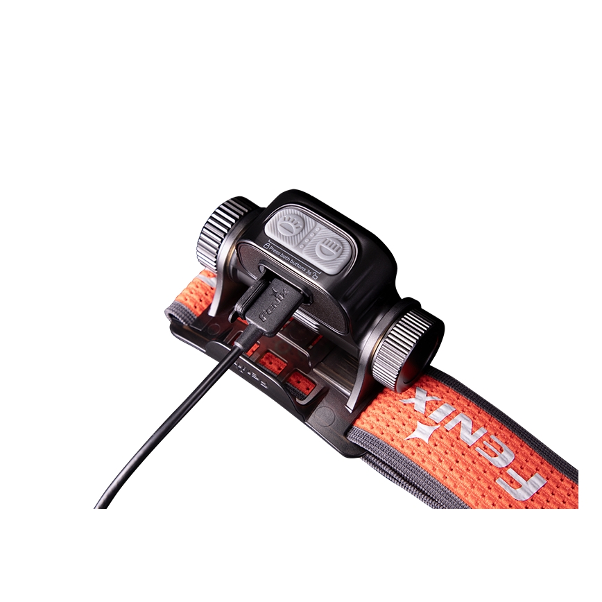 Fenix HM65RTV20BLC- LED Dimbaar oplaadbaar hoofdlamp LED/USB/2xCR123A IP68 3400 mAh zwart/oranje