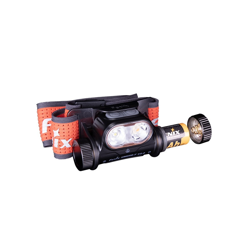 Fenix HM65RTV20BLC- LED Dimbaar oplaadbaar hoofdlamp LED/USB/2xCR123A IP68 3400 mAh zwart/oranje