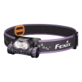 Fenix HM65RTV20PRP - Lampe frontale à intensité variable rechargeable LED/USB/2xCR123A IP68 1600 lm 300h 3400 mAh noir/violet