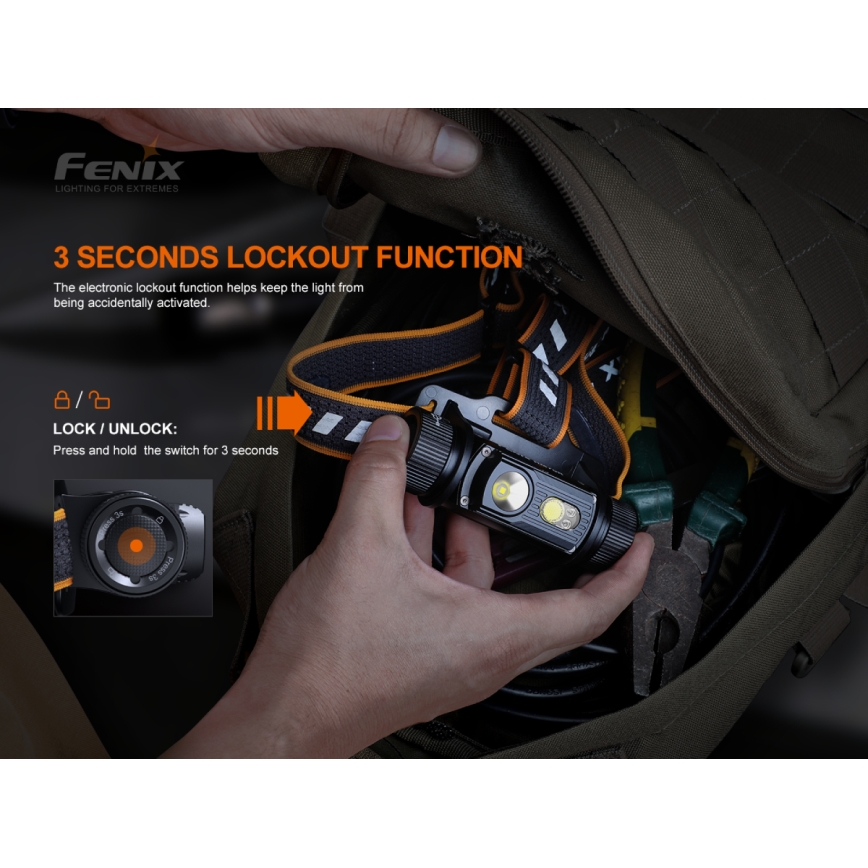 Fenix HM70R - Lampe frontale rechargeable 4xLED/1x21700 IP68 1600 brillant 800 h 5000 mAh