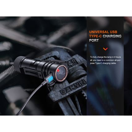 Fenix HM71R - Lampe frontale rechargeable LED/USB IP68 2700 brillant 400 h 5000 mAh