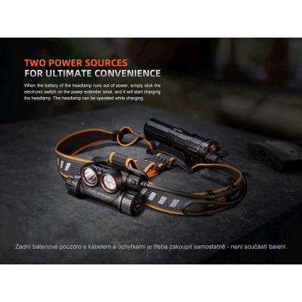 Fenix HM75RTOPAZ - LED Dimbaar oplaadbaar hoofdlamp LED/USB IP68 1600 glanzend 210 h 4000 mAh