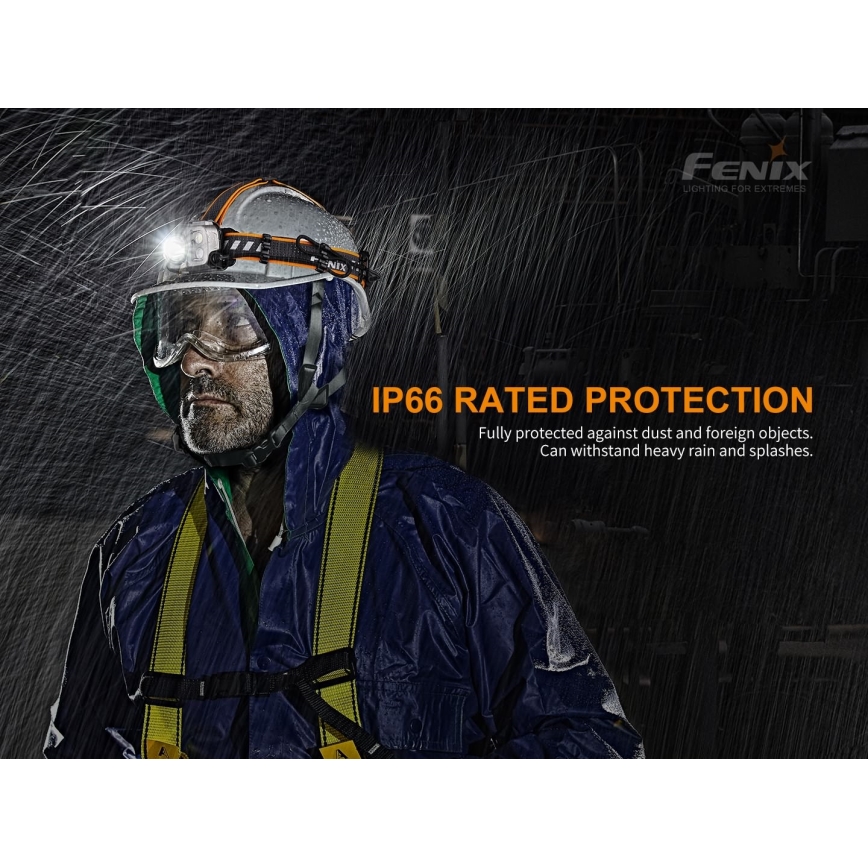 Fenix HP16R1250 - Oplaadbare LED-hoofdlamp 3xLED/USB 4xAA IP66 1250 lm 600 u 3000 mAh
