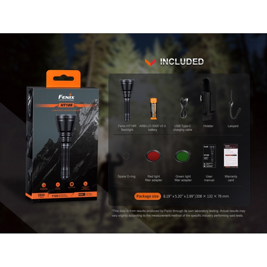 Fenix HT18R - LED Dimbaar oplaadbaar zaklamp LED/1x21700 IP68 2800 Im 42 h 5000 mAh