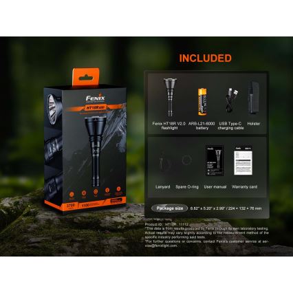 Fenix HT18RV20 - LED dimbare oplaadbare zaklamp LED/USB 6000 mAh IP68 3700 lm 87 h zwart