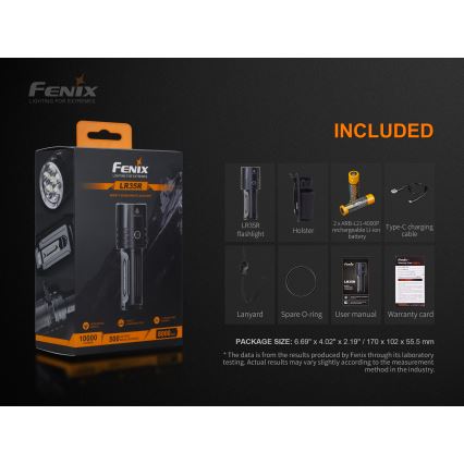 Fenix LR35R - Lampe torche rechargeable  6xLED/2x21700 4000 mAh IP68 10000 lm 80 hrs