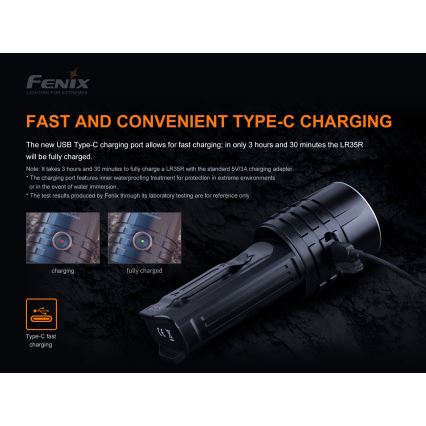 Fenix LR35R - Lampe torche rechargeable  6xLED/2x21700 4000 mAh IP68 10000 lm 80 hrs