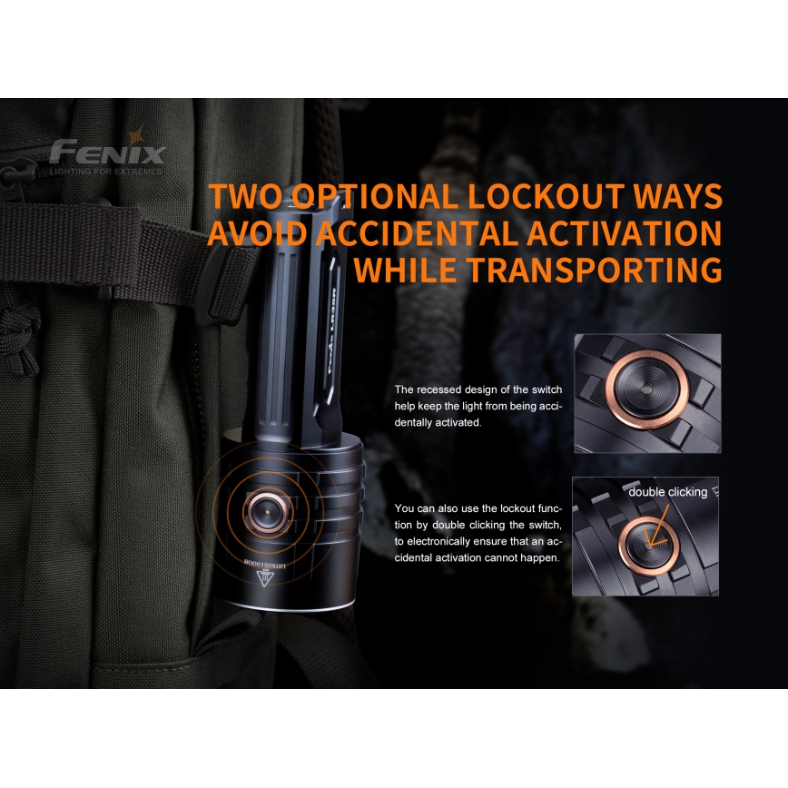 Fenix LR35R - Lampe torche rechargeable  6xLED/2x21700 4000 mAh IP68 10000 lm 80 hrs
