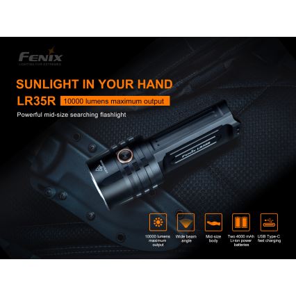 Fenix LR35R - Lampe torche rechargeable  6xLED/2x21700 4000 mAh IP68 10000 lm 80 hrs