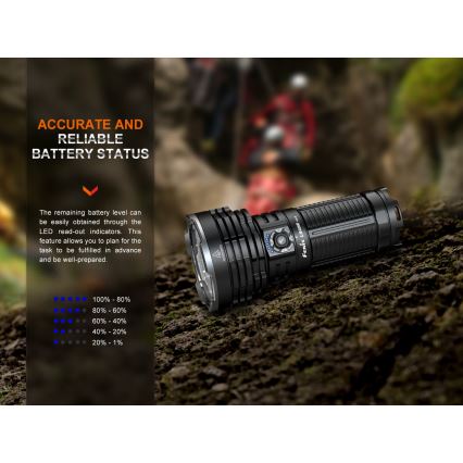 Fenix LR40RV20 - Lampe torche rechargeable LED/USB IP68 15000 brillant 177 h 5000 mAh