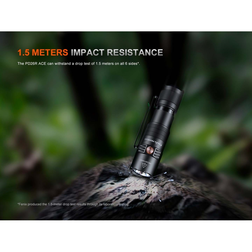 Fenix PD26RACE - LED lampe torche rechargeable dimmable LED/USB 1600 mAh IP68 1300 lm 556 h noire