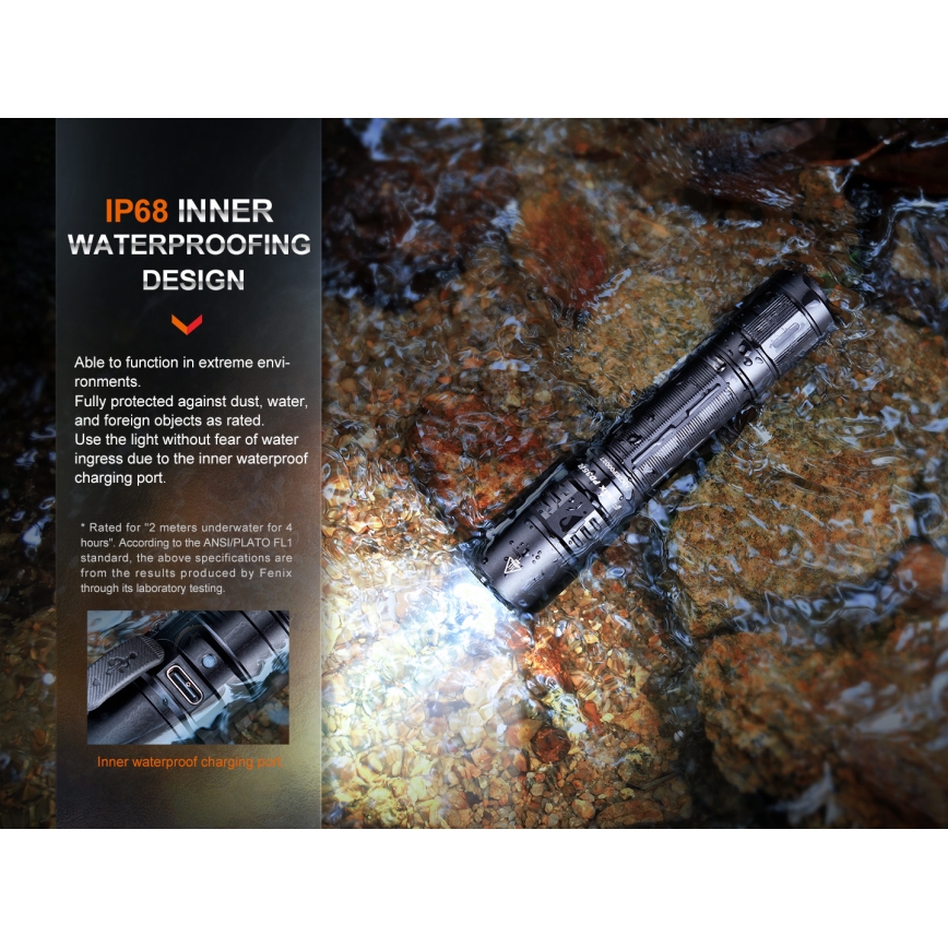 Fenix PD35R - Lampe torche rechargeable LED/USB/2xCR123A IP68 1700 lm 100 h 3400 mAh