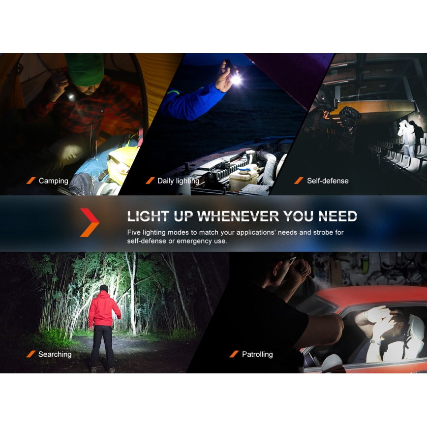 Fenix PD35R - Lampe torche rechargeable LED/USB/2xCR123A IP68 1700 lm 100 h 3400 mAh