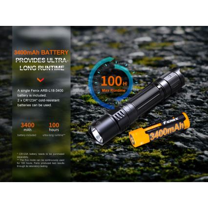 Fenix PD35R - Lampe torche rechargeable LED/USB/2xCR123A IP68 1700 lm 100 h 3400 mAh