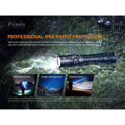 Fenix PD35V30 - Lampe torche rechargeable LED/USB/2xCR123A IP68 1700 brillant 230 h 2600 mAh