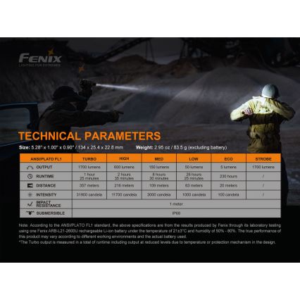 Fenix PD35V30 - Lampe torche rechargeable LED/USB/2xCR123A IP68 1700 brillant 230 h 2600 mAh