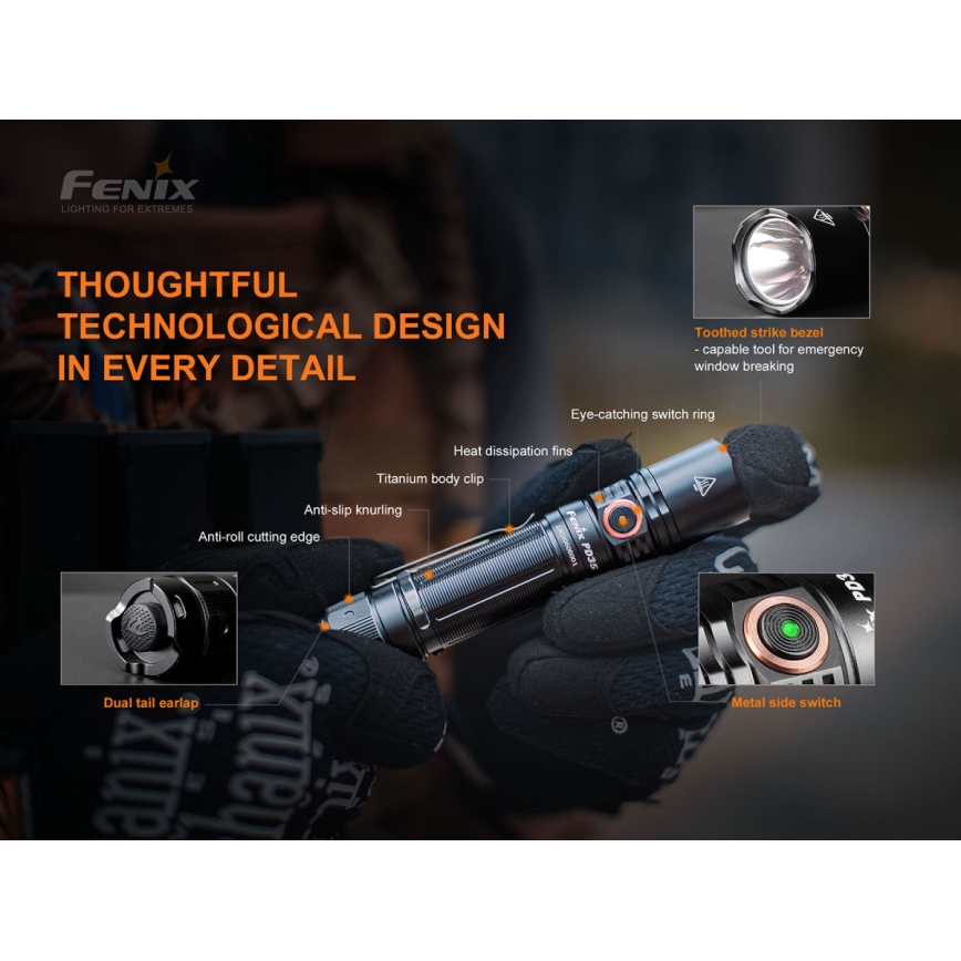 Fenix PD35V30 - Lampe torche rechargeable LED/USB/2xCR123A IP68 1700 brillant 230 h 2600 mAh