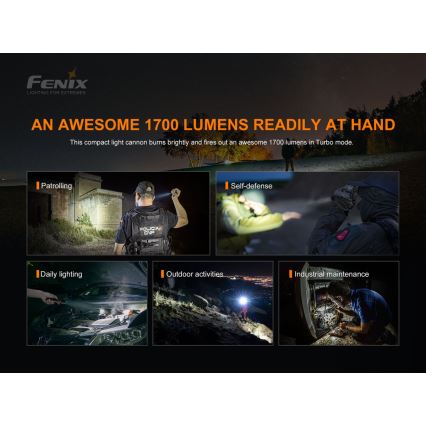 Fenix PD35V30 - Lampe torche rechargeable LED/USB/2xCR123A IP68 1700 brillant 230 h 2600 mAh
