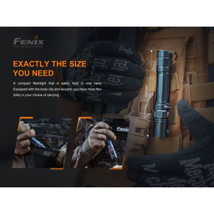Fenix PD35V30 - Lampe torche rechargeable LED/USB/2xCR123A IP68 1700 brillant 230 h 2600 mAh