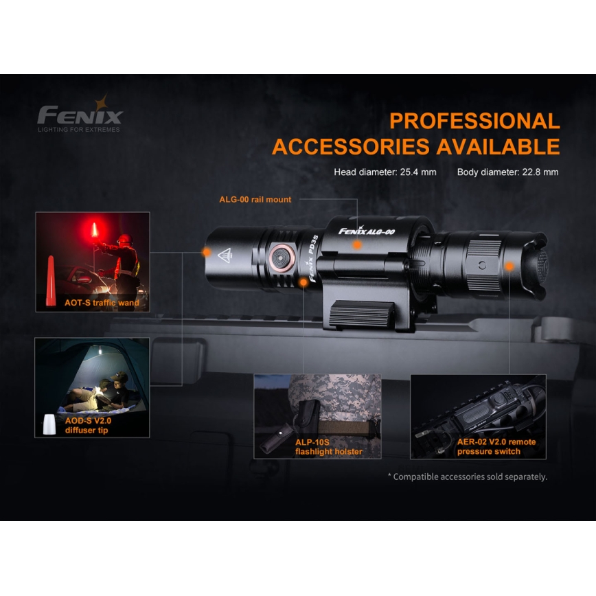 Fenix PD35V30 - LED Oplaadbare zaklamp LED/USB/2xCR123A IP68 1700 glanzend 230 h 2600 mAh