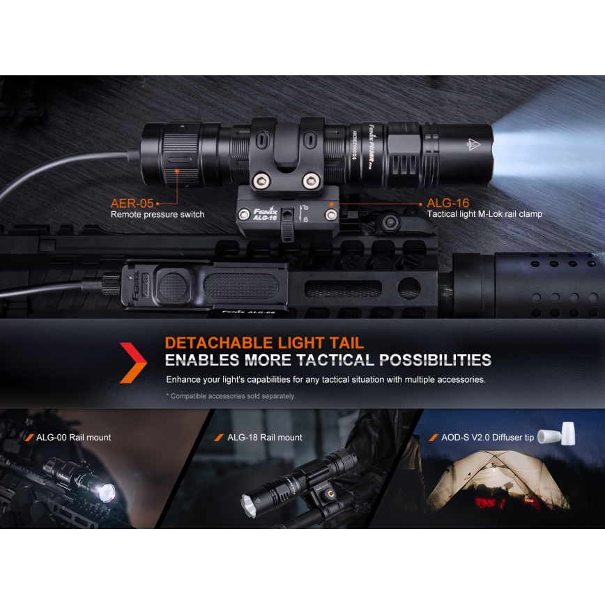 Fenix PD36RPRO - Lampe torche tactique rechargeable LED/USB IP68 2800 lm 42 h 5000 mAh