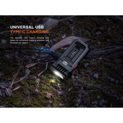 Fenix SW05RREDBLC - Lampe torche à intensité variable rechargeable LED/USB IPX6 150 lm 49 h 700 mAh noir