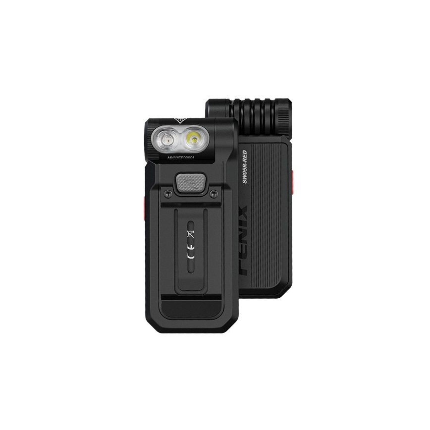 Fenix SW05RREDBLC - Lampe torche à intensité variable rechargeable LED/USB IPX6 150 lm 49 h 700 mAh noir