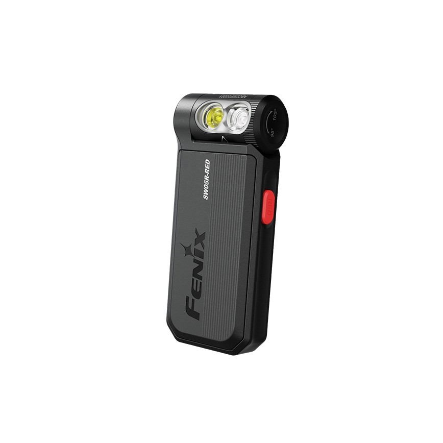 Fenix SW05RREDBLC - Lampe torche à intensité variable rechargeable LED/USB IPX6 150 lm 49 h 700 mAh noir