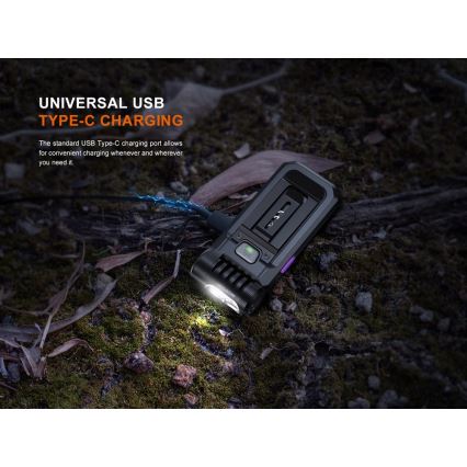Fenix SW05RUVBLC - Lampe torche à intensité variable rechargeable LED/USB IPX6 150 lm 49 h noir