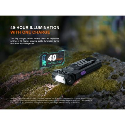 Fenix SW05RUVBLC - Lampe torche à intensité variable rechargeable LED/USB IPX6 150 lm 49 h noir