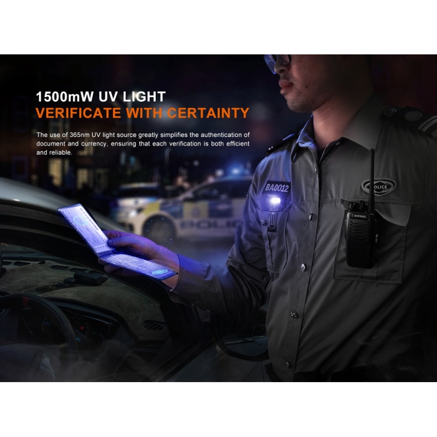 Fenix SW05RUVBLC - LED Dimbaar oplaadbaar zaklamp LED/USB IPX6 150 lm 49 h 700 mAh zwart