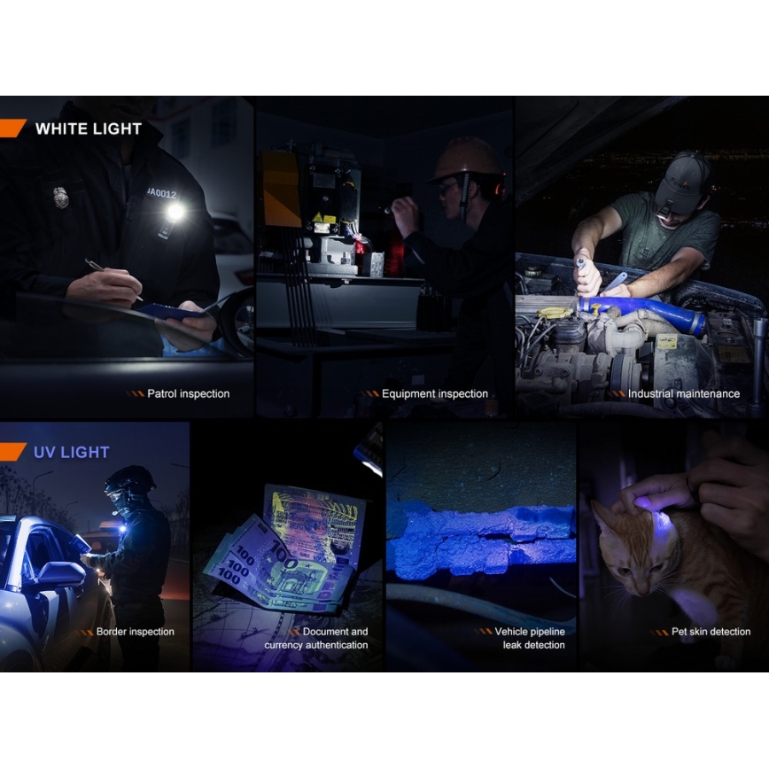 Fenix SW05RUVBLC - LED Dimbaar oplaadbaar zaklamp LED/USB IPX6 150 lm 49 h 700 mAh zwart