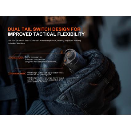 Fenix TK17BLK - Dimbare oplaadbare LED-zaklamp (LED/USB) 6000 mAh IP68 3600 lm 60 h zwart