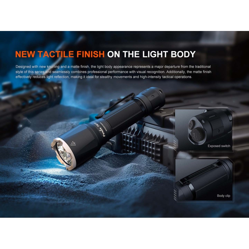 Fenix TK17BLK - Dimbare oplaadbare LED-zaklamp (LED/USB) 6000 mAh IP68 3600 lm 60 h zwart