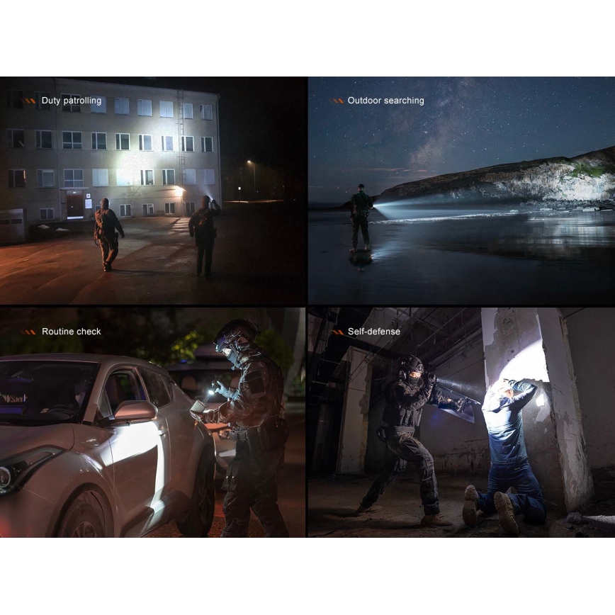Fenix TK21RBLK - Lampe torche LED rechargeable à intensité réglable LED/USB 6000 mAh IP68 3600 lm 72,5 h noire