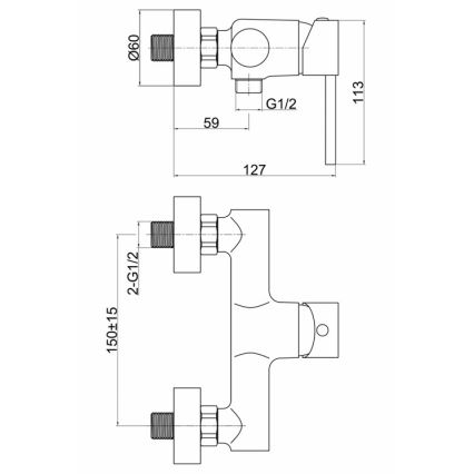 FERRO - Mitigeur de douche FIESTA chromé brillant