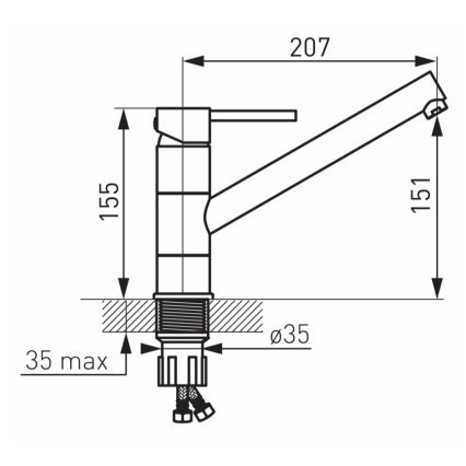 FERRO - Mitigeur d'évier FIESTA chromé brillant