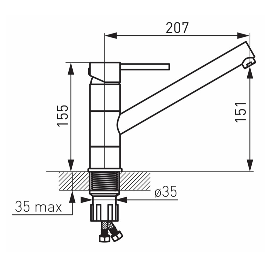 FERRO - Mitigeur d'évier FIESTA chromé brillant